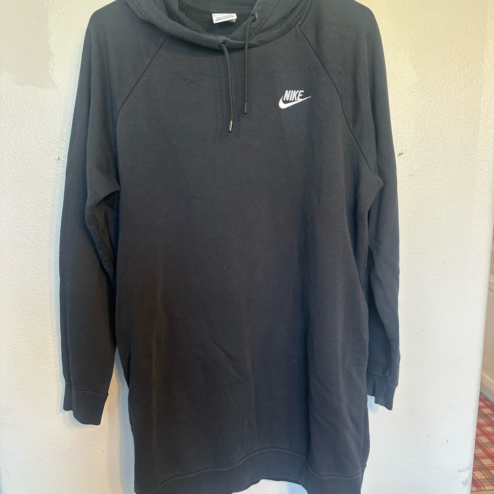 Nike Black Crewneck Dress with White Swoosh